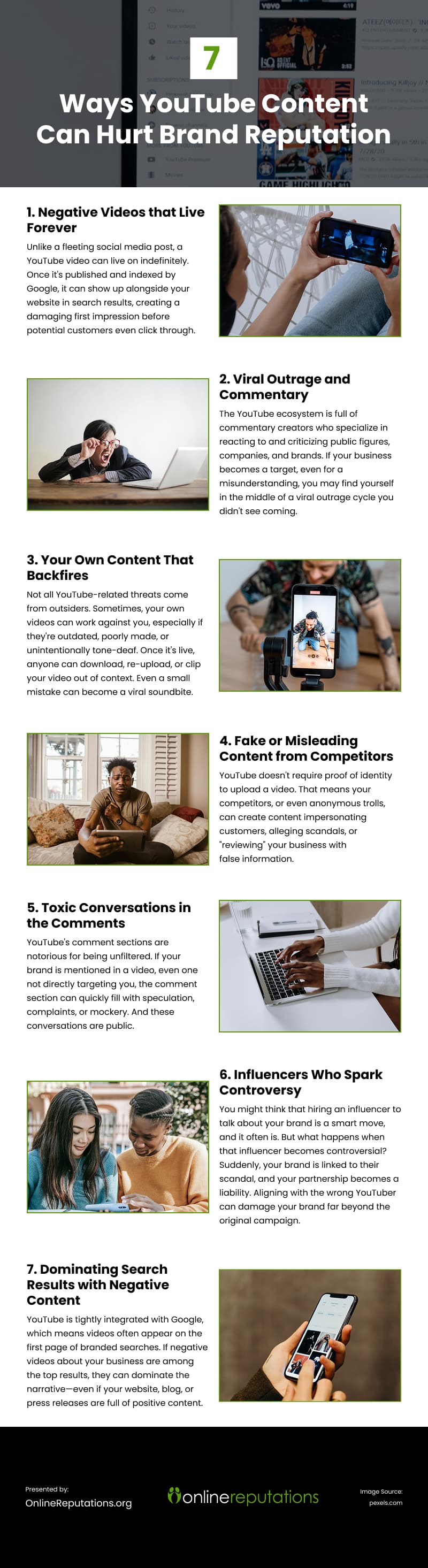 7 Ways YouTube Content Can Hurt Brand Reputation Infographic