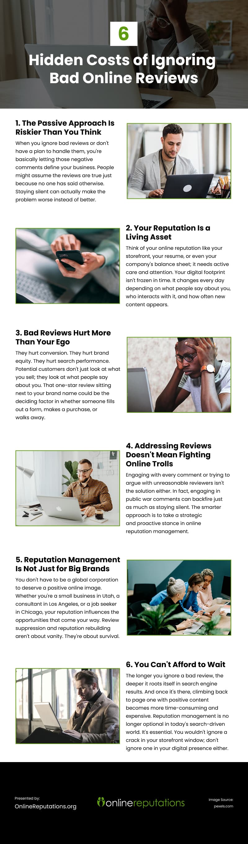 6 Hidden Costs of Ignoring Bad Online Reviews Infographic